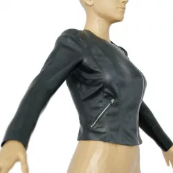 Jacket Black Leather Slim Fit Clothing Women Low-poly  3D model