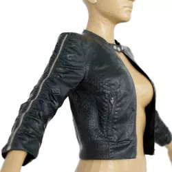 Jacket Black Leather Zipper Sleeves Clothing Female Fashion Low-poly  3D model