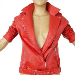 Jacket Bright Red Leather Open Women Fashion Low-poly  3D model