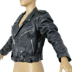 Jacket Moto Black Leather Closed Women Men Clothing Low-poly  3D model
