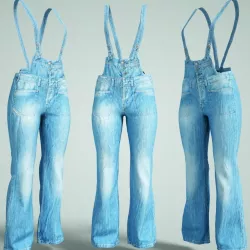 Jeans Salopet Low-poly  3D model