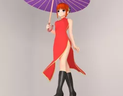 Kagura anime girl pose 1 3D model