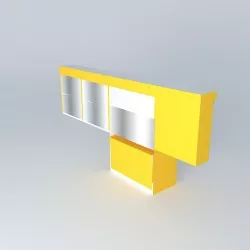 Kit410Panel Mirror Door Bread and shelves by Alex Marques Free 3D model