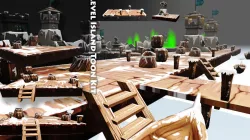 Level Island Toon Kit Pack Low-poly  3D model