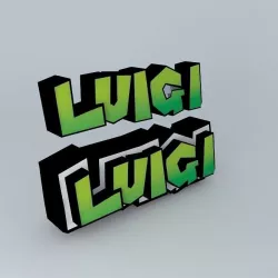 Luigi 3D Text Logo Free 3D model