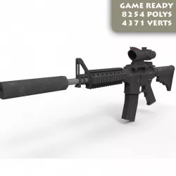 M4 carbine Low-poly  3D model