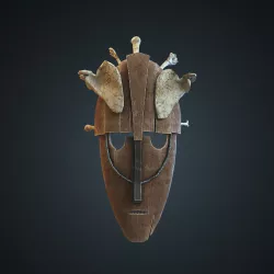 Mask with human bones Low-poly  3D model