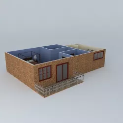 Master Bedroom with Bathroom Free 3D model