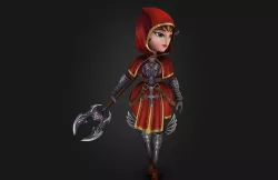 Medieval chibi warrior Free low-poly  3D model