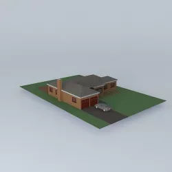 Medium Sized Ranch House Free 3D model