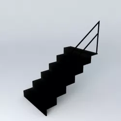Metallic ladder dock Free 3D model