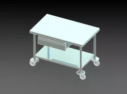 mobile worktable drawer bumper castor angle frame 3D model