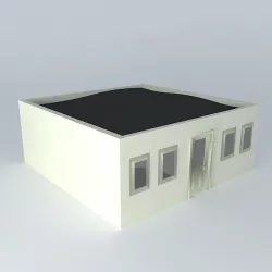 Modern Compact Canarian House V1 Free 3D model