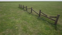 Modular wooden fence Low-poly  3D model