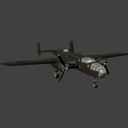 North American B 25 Mitchell Free low-poly  3D model