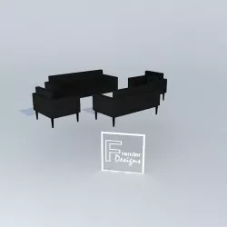 OFFICE SOFA SETS-BSO-001 Free 3D model