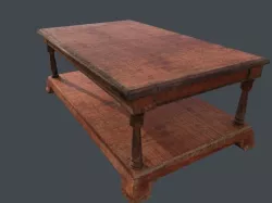 Old wooden table Low-poly  3D model