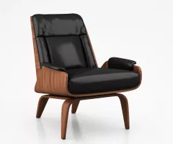 Paulo Bent Ply Leather Chair by West Elm 3D model