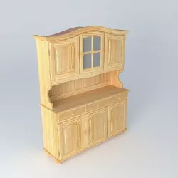 Pine kitchen dresser Free 3D model
