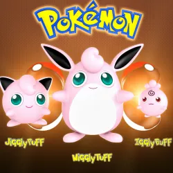 Pokemon Igglybuff  Jigglypuff  Wigglytuff Low-poly  3D model