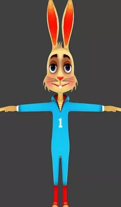 Rabbit Low poly Rigged character Low-poly  3D model