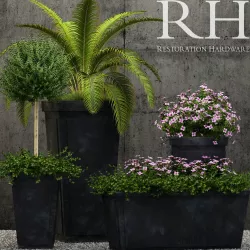 Restoration Hardware paneled sheet metal planters 3D model