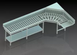 roller table conveyor 90 degree dish table with slope 3D model