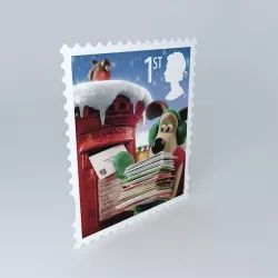 ROYAL MAIL CHRISTMAS WITH WALLACE %26 GROMIT STAMP Free 3D model