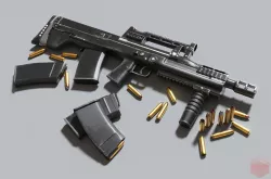 Russian large-caliber special assault rifle ASh-12 game model Low-poly  3D model