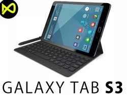 Samsung Galaxy Tab S3 9-7 Inches And Keyboard Cover And S-Pen  3D model