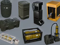 Sci-fi Asset Collection Low-poly  3D model