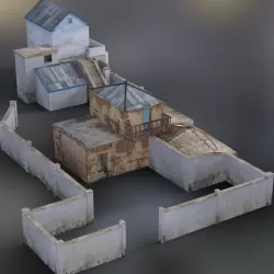 Shanty Town 2 Large Compound for DAZ Studio Low-poly  3D model