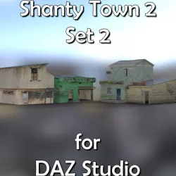 Shanty Town Buildings 2 Set 2 for DAZ Studio Low-poly  3D model