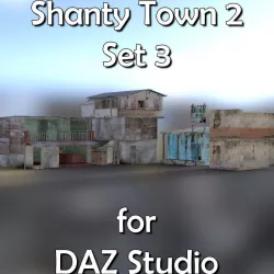 Shanty Town Buildings 2 Set 3 for DAZ Studio Low-poly  3D model
