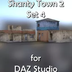 Shanty Town Buildings 2 Set 4 for DAZ Studio Low-poly  3D model