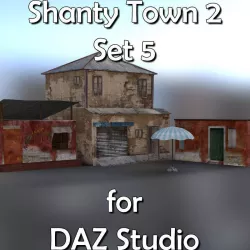 Shanty Town Buildings 2 Set 5 for DAZ Studio Low-poly  3D model