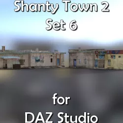 Shanty Town Buildings 2 Set 6 for DAZ Studio Low-poly  3D model