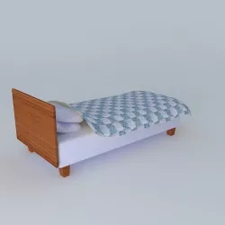 Single simple bed Free 3D model