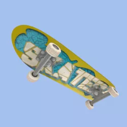 Skateboard - Highly Detailed - Low Poly Subdivs Low-poly  3D model