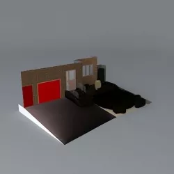 Sloping front garden design  Free 3D model