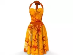 Stylish Designer Women Dress with bow 3D model  3D model
