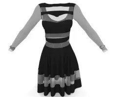 Stylish Designer Women Dress with Net 3D model  Low-poly  3D model