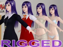 T pose rigged model of Zange with various outfit 3D model