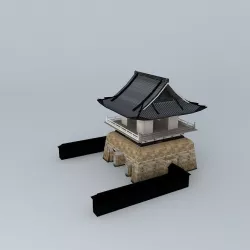 Taipei East and Temple bell tower Bell House Donghe Buddhist ... Free 3D model