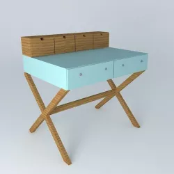 teen desk desk teen Free 3D model