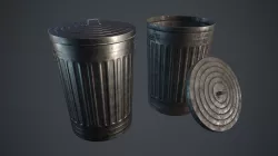 Trash Can PBR Game Ready Low-poly  3D model