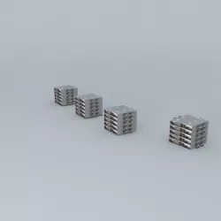 Trg 22 lipnja Sisak 4 zgrade Four buildings Free 3D model