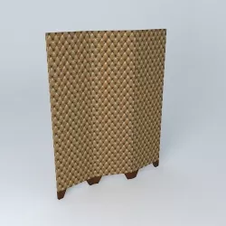 tufted leather room divider leather screen capitone Free 3D model