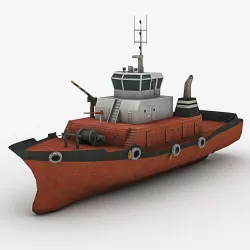 Tugboat 2 Low-poly  3D model