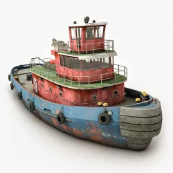 Tugboat  Low-poly  3D model